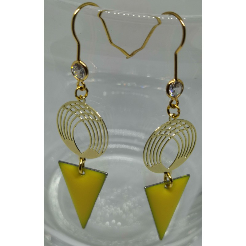 Boucles d'oreilles TRIANGLE / JAUNE