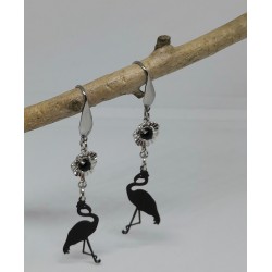 Boucles d'oreilles FLAMANT NOIR