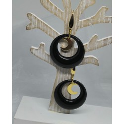 Boucles d'oreilles LUNE / NOIR