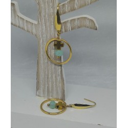 Boucles d'oreilles / CROIX / BLEU