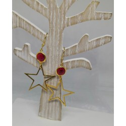 Boucles d'oreilles / ETOILE / ROUGE