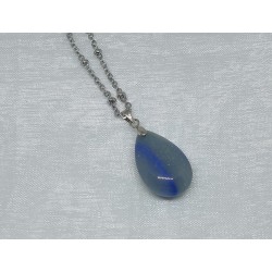 Pendentif AQUAMARINE / ACIER INOXYDABLE