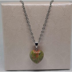 Pendentif COEUR / UNAKITE