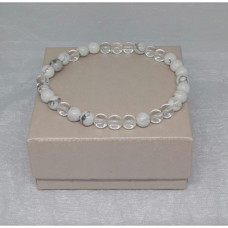 Bracelet / HOWLITE / CRISTAL DE ROCHE