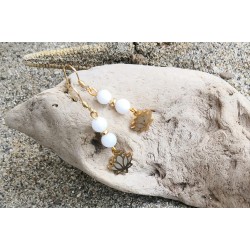Boucles d'oreilles / FLEUR DE LOTUS / NACRE