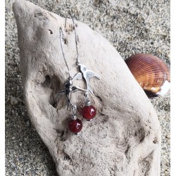 Boucles d'oreilles / HIRONDELLE / CORNALINE