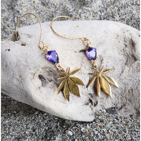Boucles d'oreilles / FEUILLE DE CHANVRE