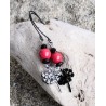 Boucles d'oreilles / FLEUR NOIRE / CINABRE ROUGE