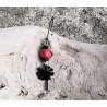 Boucles d'oreilles / FLEUR NOIRE / CINABRE ROUGE
