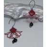 Boucles d'oreilles / ROUGE / NOIR