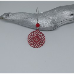 Boucles d'oreilles / ROSACE / ROUGE