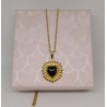 Pendentif / COEUR / NOIR / ACIER INOXYDABLE