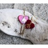 Boucles d'oreilles / COEUR / HIRONDELLE / ROUGE