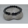 Bracelet / HOMME / HEMATITE/ OBSIDIENNE / LAVE