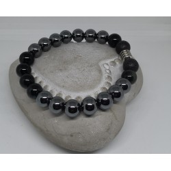 Bracelet / HOMME / HEMATITE/ OBSIDIENNE / LAVE