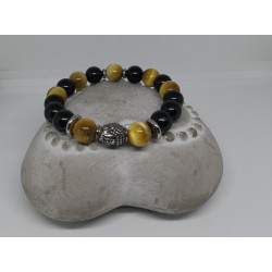 Bracelet / HOMME / TOURMALINE / OEIL DE TIGRE JAUNE..