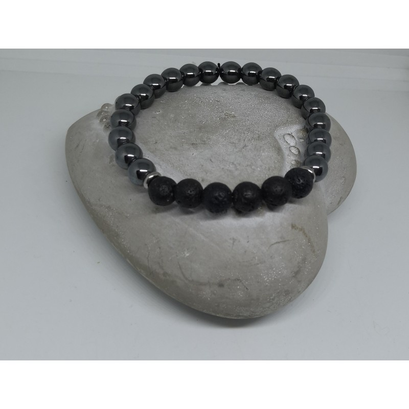 Bracelet / HOMME / HEMATITE / LAVE