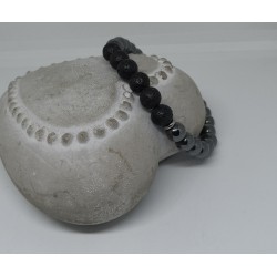 Bracelet / HOMME / HEMATITE / LAVE