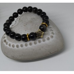 Bracelet / OBSIDIENNE OEIL CELESTE / ETOILE