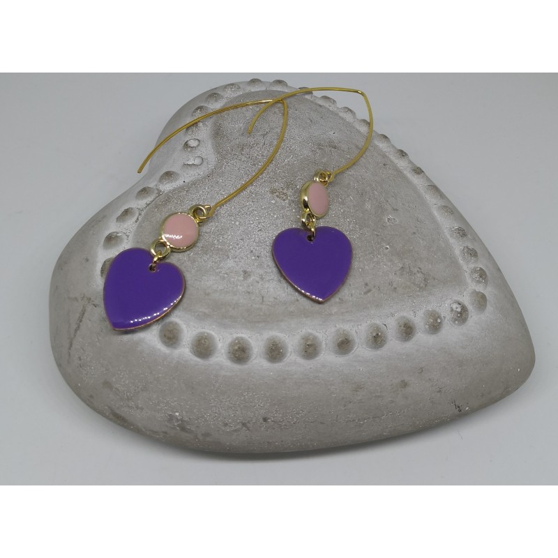Boucles d'oreilles / COEUR / VIOLET