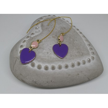 Boucles d'oreilles / COEUR / VIOLET