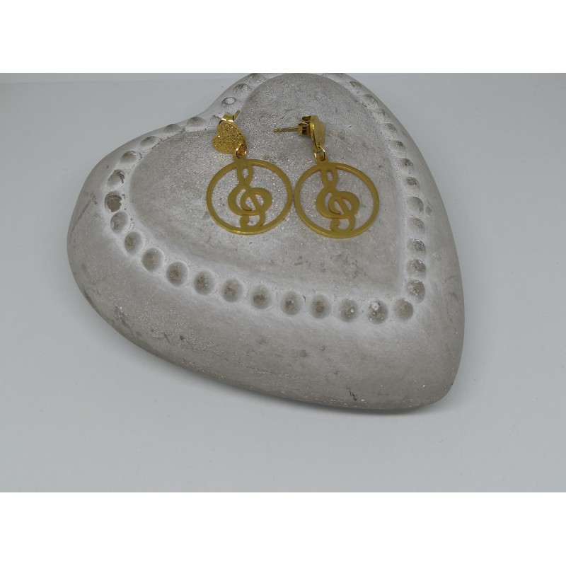 Boucles d'oreilles / CLOU COEUR / CLEF DE SOL
