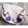 Boucles d'oreilles / QUARTZ ROSE / COEUR VIOLET