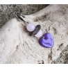 Boucles d'oreilles / QUARTZ ROSE / COEUR VIOLET