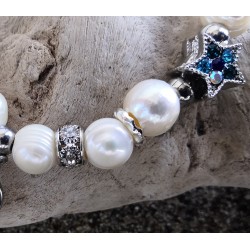 Bracelet / PERLE D'EAU DOUCE / LUNE / ETOILE