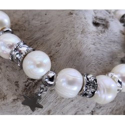 Bracelet / PERLE D'EAU DOUCE / LUNE / ETOILE