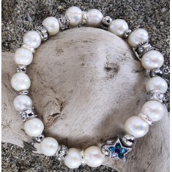 Bracelet / PERLE D'EAU DOUCE / LUNE / ETOILE