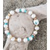 Bracelet / PERLE D'EAU DOUCE / OEIL / BLEU