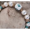 Bracelet / PERLE D'EAU DOUCE / OEIL / BLEU