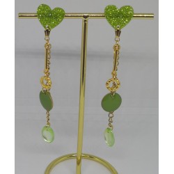 Boucles d'oreilles /COEUR / VERT