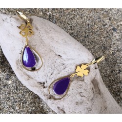 Boucles d'oreilles / TREFLE / VIOLET