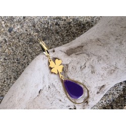 Boucles d'oreilles / TREFLE / VIOLET
