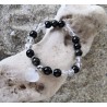 Bracelet / OBSIDIENNE / CRISTAL DE ROCHE / COEUR