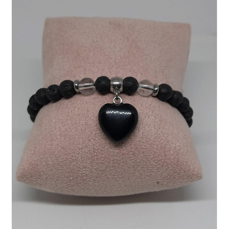Bracelet / LAVE / COEUR OBSIDIENNE