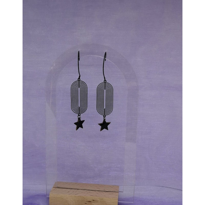 Boucles d'oreilles / ETOILE / NOIR
