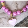 Bracelet / BOIS ROSE NACRE / COEUR