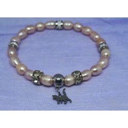 BRACELET / PERLE D'EAU DOUCE / CHAT