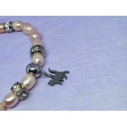 BRACELET / PERLE D'EAU DOUCE / CHAT