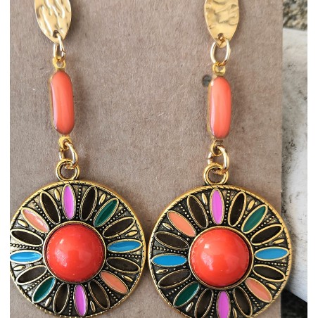 CLOU D'OREILLE / EVANTAIL/ORANGE