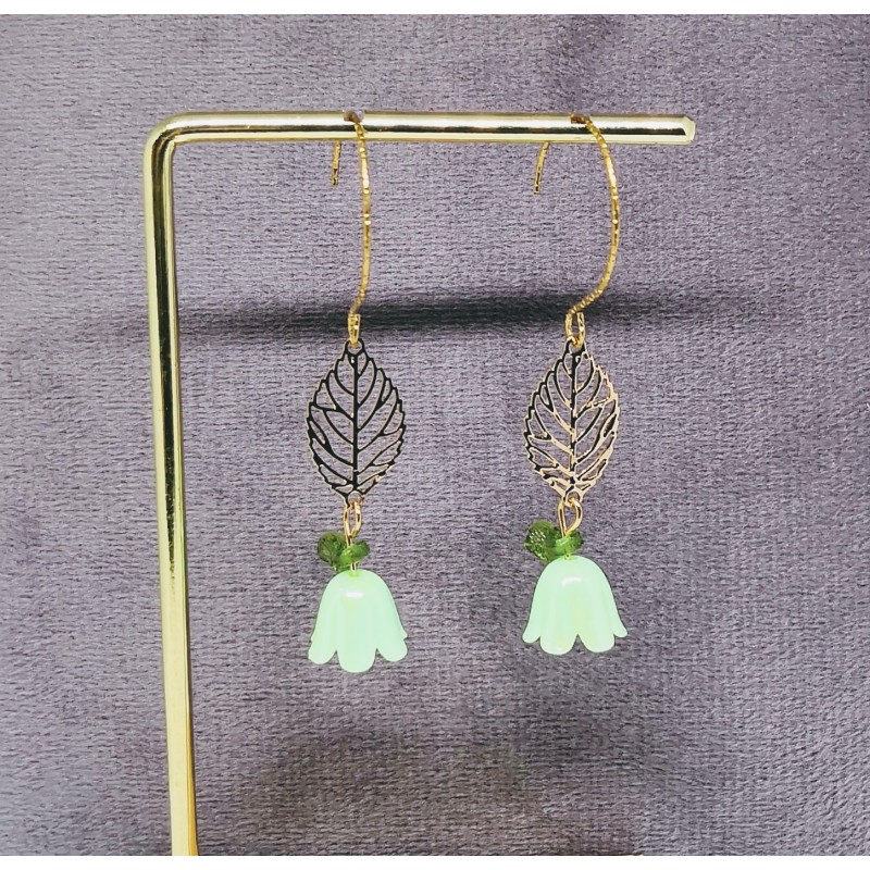 Boucles d'oreilles / FEUILLE / CLOCHETTE