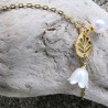 Bracelet / ACIER INOXYDABLE / FEUILLE / CLOCHETTE