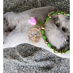 Bracelet / PERLES OVALES / VERT / FEE