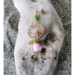 Boucles d'oreilles / FEE / CLOCHETTE ROSE