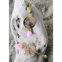 Boucles d'oreilles / FEE / CLOCHETTE ROSE