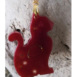 Boucles d'oreilles / EPOXY/ ROUGE / CHAT