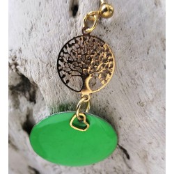 Clou d'oreille / ARBRE DE VIE / VERT
